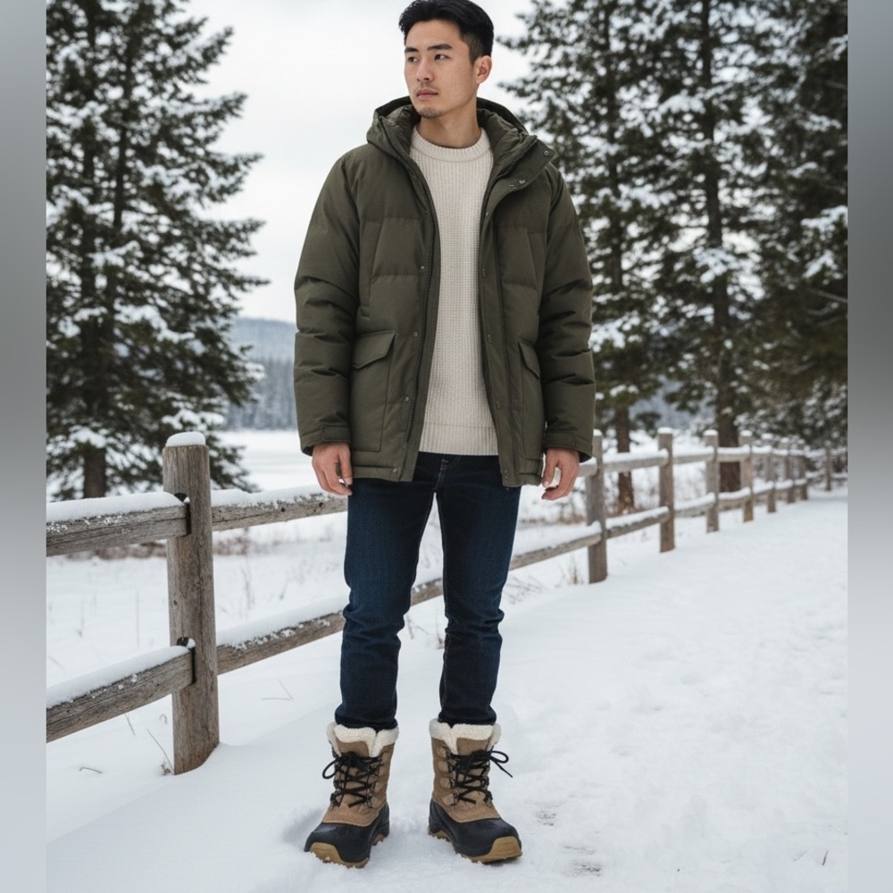 Lands' End Tan and Black Suede Boots